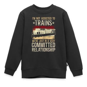Conducteur de train diesel de marchandises - Sweat Premium enfant bio - noir - Devant - AI Model Kid Female (0cm)