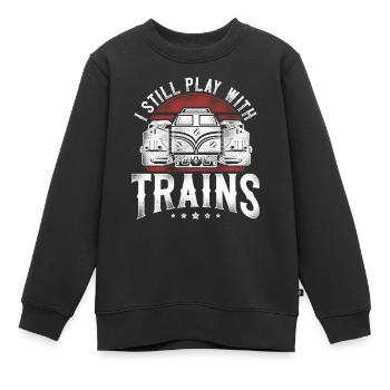 Conducteur de train diesel de marchandises - Sweat Premium enfant bio - noir - Devant - AI Model Kid Female (0cm)