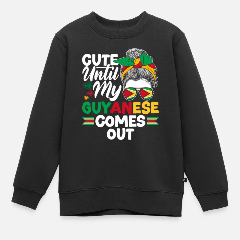 Guyana Guyana Guyana Drapeau mignon jusqu’à mon - Sweat Premium enfant bio - noir