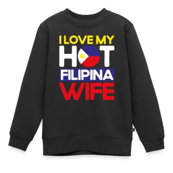 Philippinen Philippinisch Philippinische Flagge - Kinder Premium Organic Sweatshirt - Schwarz - Vorne - AI Model Kid Female (0cm)
