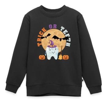 Halloween Zahnhut Zahnarzt Zahnarzthelferin Trick - Kinder Premium Organic Sweatshirt - Schwarz - Vorne - AI Model Kid Female (0cm)
