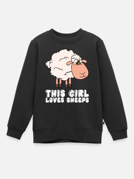 Dieses Mädchen Liebt Schafe - Kinder Premium Organic Sweatshirt - Schwarz