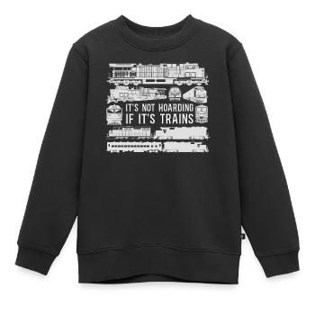 Conducteur de train diesel de marchandises - Sweat Premium enfant bio - noir - Devant - AI Model Kid Female (0cm)