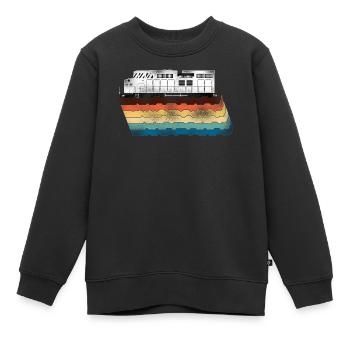 Conducteur de train diesel de marchandises - Sweat Premium enfant bio - noir - Devant - AI Model Kid Female (0cm)
