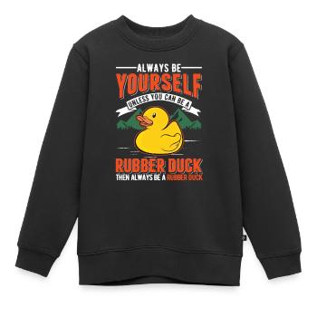 Canard en caoutchouc Canard grinçant Canard de bain - Sweat Premium enfant bio - noir - Devant - AI Model Kid Female (0cm)