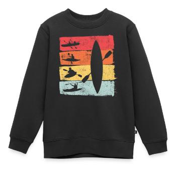 Kanurennsport | Retro Style - Kinder Premium Organic Sweatshirt - Schwarz - Vorne - AI Model Kid Female (0cm)