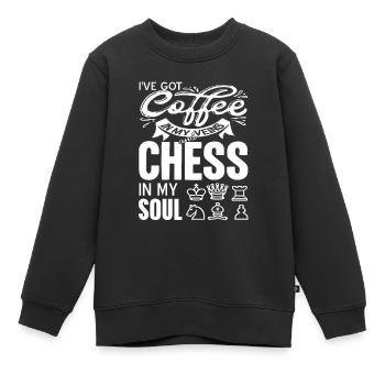 I've Got Coffee In My Veins & Chess In My Soul - Kinder Premium Organic Sweatshirt - Schwarz - Vorne - AI Model Kid Female (0cm)
