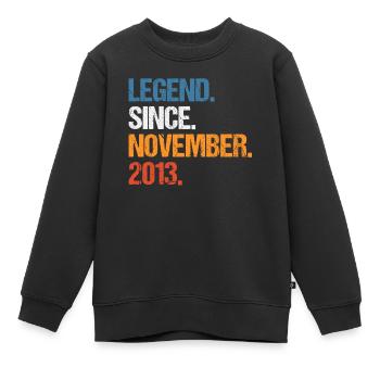 Legend Since November 2013 Geburtstag - Kinder Premium Organic Sweatshirt - Schwarz - Vorne - AI Model Kid Female (0cm)