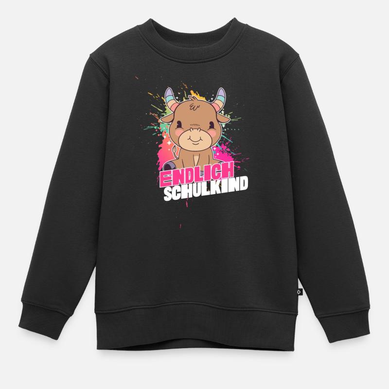 Endlich Schulkind, Einschulung - Kinder Premium Organic Sweatshirt - Schwarz