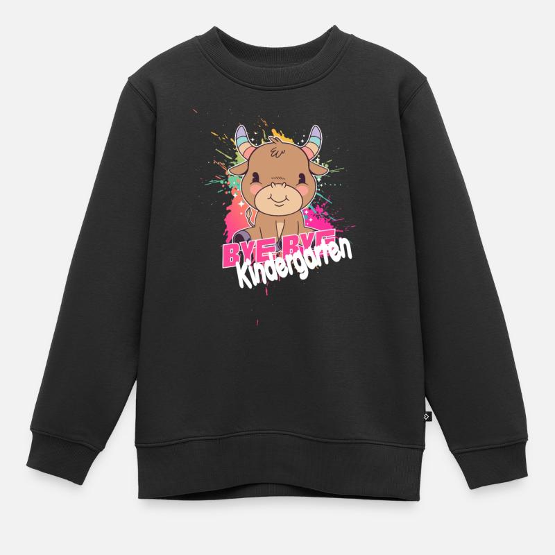 Endlich Schulkind, Einschulung - Kinder Premium Organic Sweatshirt - Schwarz