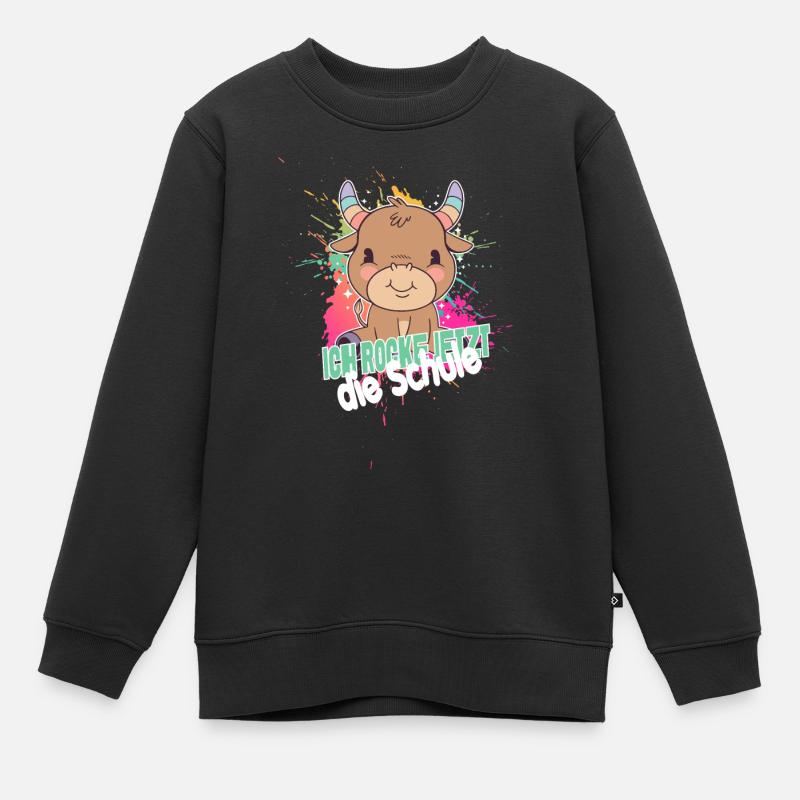 Endlich Schulkind, Einschulung - Kinder Premium Organic Sweatshirt - Schwarz