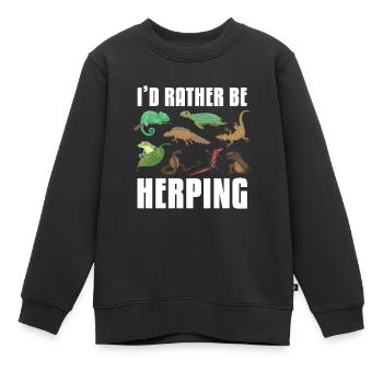 Ich Würde Eher Reptilien-amphibien Herpingen - Kinder Premium Organic Sweatshirt - Schwarz - Vorne - AI Model Kid Female (0cm)
