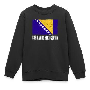 Bosnien Und Herzegowina Flagge - Kinder Premium Organic Sweatshirt - Schwarz - Vorne - AI Model Kid Female (0cm)