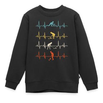 Curling Player for a Curler Heartbeat - Kinder Premium Organic Sweatshirt - Schwarz - Vorne - AI Model Kid Female (0cm)