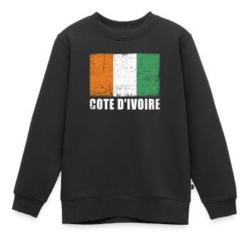 Drapeau de la Côte d’Ivoire - Sweat Premium enfant bio - noir - Devant - AI Model Kid Female (0cm)