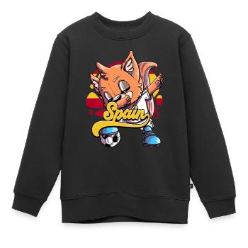 Spanien Fußball - Kinder Premium Organic Sweatshirt - Schwarz - Vorne - AI Model Kid Female (0cm)