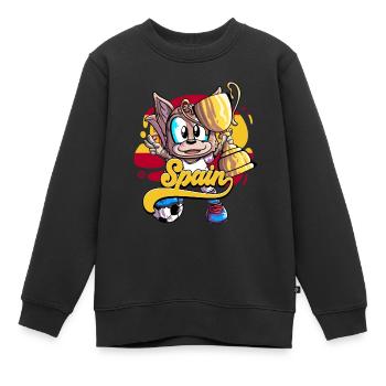 Spanien Fußball - Kinder Premium Organic Sweatshirt - Schwarz - Vorne - AI Model Kid Female (0cm)