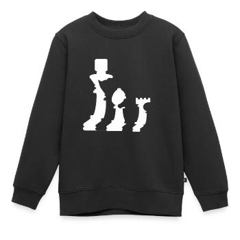 Awesome Chess Pieces Silhouette Designs T-Shirt - Kinder Premium Organic Sweatshirt - Schwarz - Vorne - AI Model Kid Female (0cm)