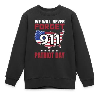 Patriot Day 9 11 USA Amerika - Kinder Premium Organic Sweatshirt - Schwarz - Vorne - AI Model Kid Female (0cm)