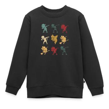Dabbing Halloween Squelette Zombie Ghost Witch Effrayant - Sweat Premium enfant bio - noir - Devant - AI Model Kid Female (0cm)