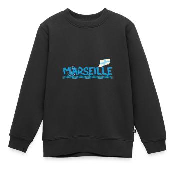 Marseille - Sweat Premium enfant bio - noir - Devant - AI Model Kid Female (0cm)