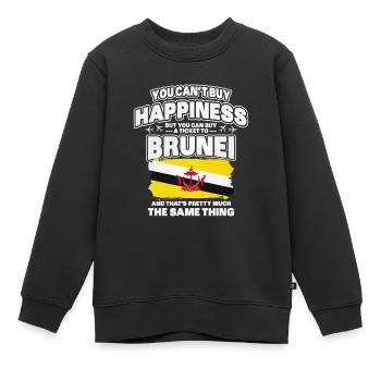 Brunei - Sweat Premium enfant bio - noir - Devant - AI Model Kid Female (0cm)