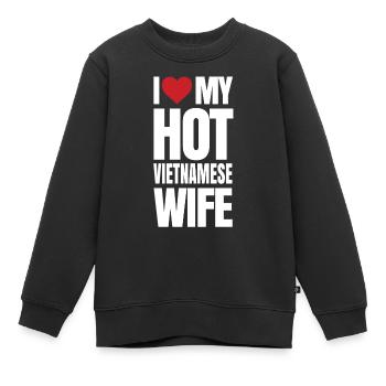Vietnamesisches Ehefrauengeschenk - Kinder Premium Organic Sweatshirt - Schwarz - Vorne - AI Model Kid Female (0cm)