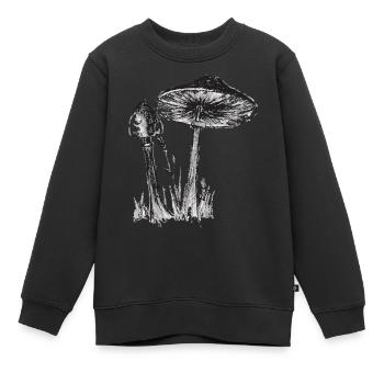 Pilz Zeichnung - Kinder Premium Organic Sweatshirt - Schwarz - Vorne - AI Model Kid Female (0cm)