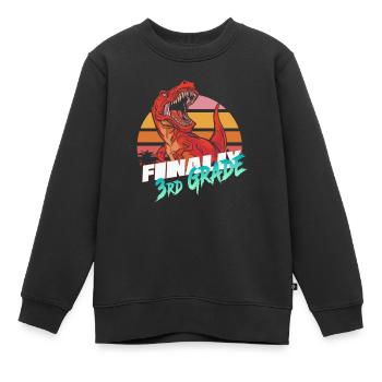 Enfin 3ème année, deuxième année - T-REX - Sweat Premium enfant bio - noir - Devant - AI Model Kid Female (0cm)
