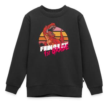 Finally 1st Grade, First Grader - Kids Premium Organic Sweatshirt - black - Front - AI Model Kid Female (0cm)
