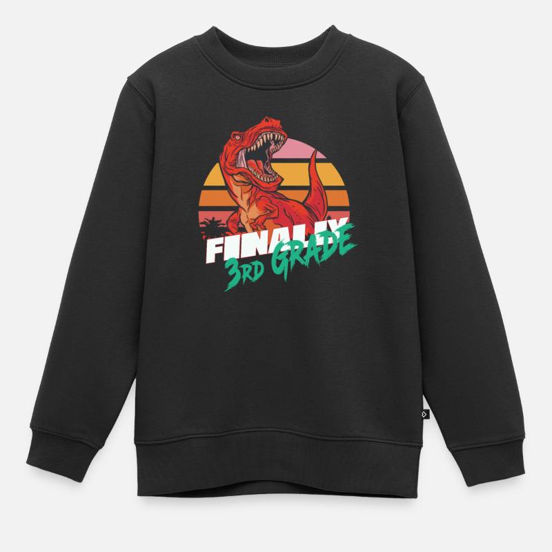 Endlich 3. Klasse, Zweitklässler - T-REX - Kinder Premium Organic Sweatshirt - Schwarz