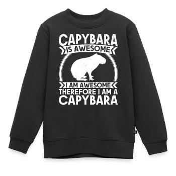 Capybara Rongeur Capybara Capybara - Sweat Premium enfant bio - noir - Devant - AI Model Kid Female (0cm)