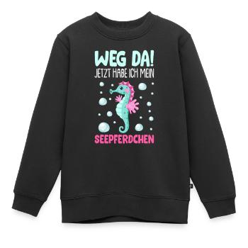 Seepferdchen Abzeichen Seepferdchen bestanden 2022 - Kinder Premium Organic Sweatshirt - Schwarz - Vorne - AI Model Kid Female (0cm)