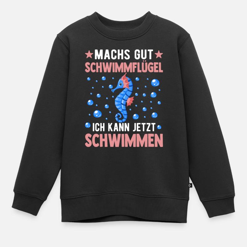 Seepferdchen Abzeichen Seepferdchen bestanden - Kinder Premium Organic Sweatshirt - Schwarz