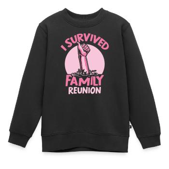 J’ai survécu à une équipe familiale de regroupement familial - Sweat Premium enfant bio - noir - Devant - AI Model Kid Female (0cm)