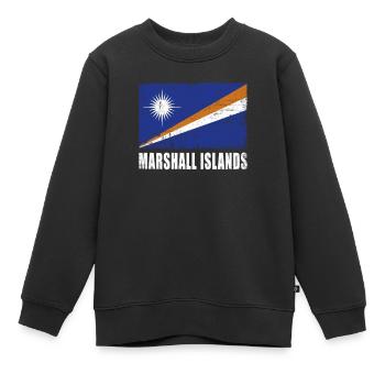 Drapeau des Îles Marshall Grunge Drapeau des Îles Marshall - Sweat Premium enfant bio - noir - Devant - AI Model Kid Female (0cm)