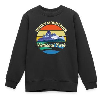 Nationalpark Souvenir Rocky Mountains Wandern Camp - Kinder Premium Organic Sweatshirt - Schwarz - Vorne - AI Model Kid Female (0cm)