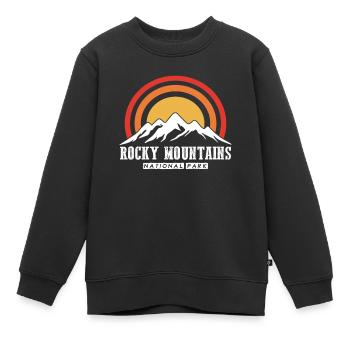 Nationalpark Wandern Rocky Mountains Souvenir Camp - Kinder Premium Organic Sweatshirt - Schwarz - Vorne - AI Model Kid Female (0cm)