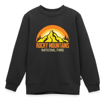 Nationalpark Rocky Mountains Souvenir Wandern Camp - Kinder Premium Organic Sweatshirt - Schwarz - Vorne - AI Model Kid Female (0cm)