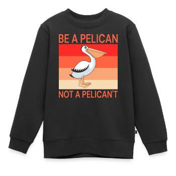 Pelikan Pelikane Vögel Wasservogel - Kinder Premium Organic Sweatshirt - Schwarz - Vorne - AI Model Kid Female (0cm)