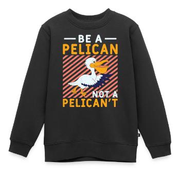Pelikan Pelikane Vögel Wasservogel - Kinder Premium Organic Sweatshirt - Schwarz - Vorne - AI Model Kid Female (0cm)