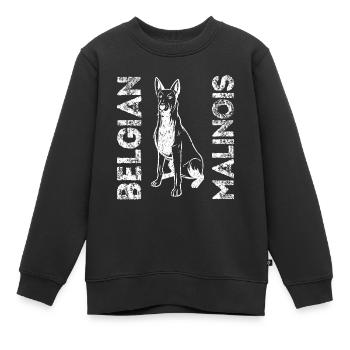 Belgian Malinois Hunde - Kinder Premium Organic Sweatshirt - Schwarz - Vorne - AI Model Kid Female (0cm)