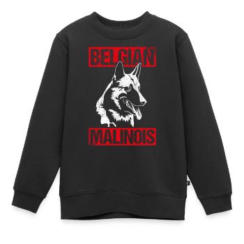 Belgian Malinois Hunde - Kinder Premium Organic Sweatshirt - Schwarz - Vorne - AI Model Kid Female (0cm)