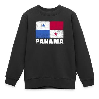 Panama Flag Grunge Panama Flag - Kids Premium Organic Sweatshirt - black - Front - AI Model Kid Female (0cm)