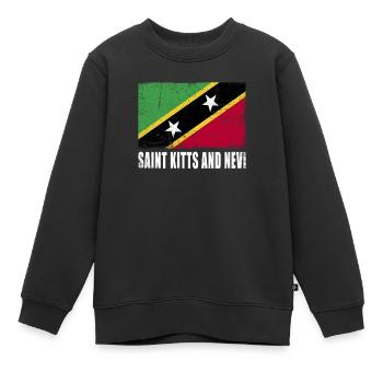 Sankt Kitts Und Nevi Flagge - Kinder Premium Organic Sweatshirt - Schwarz - Vorne - AI Model Kid Female (0cm)