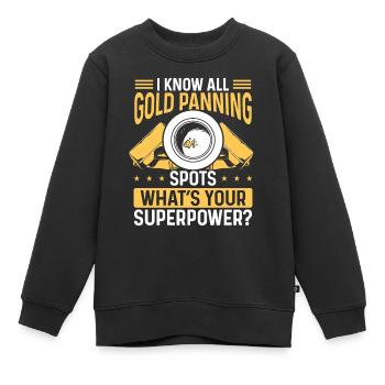Gold Panning Prospector Gold Mining Gold Panner - Kinder Premium Organic Sweatshirt - Schwarz - Vorne - AI Model Kid Female (0cm)