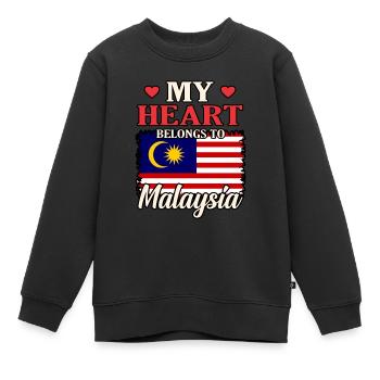 Malaisie - Sweat Premium enfant bio - noir - Devant - AI Model Kid Female (0cm)