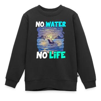 Pas d’eau pas de vie Protection de l’environnement Planète Océan Mer - Sweat Premium enfant bio - noir - Devant - AI Model Kid Female (0cm)