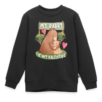 Daddy-Is-My-Valentine, Bear Love Love - Kids Premium Organic Sweatshirt - black - Front - AI Model Kid Female (0cm)