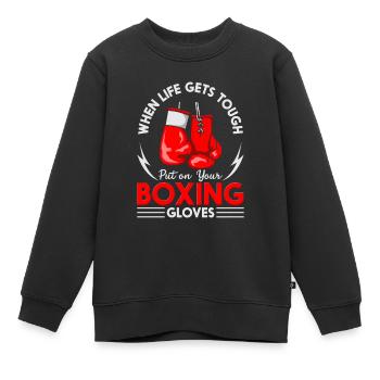 Put On Your Boxing Gloves Ringkampf Boxkampf Boxen - Kinder Premium Organic Sweatshirt - Schwarz - Vorne - AI Model Kid Female (0cm)
